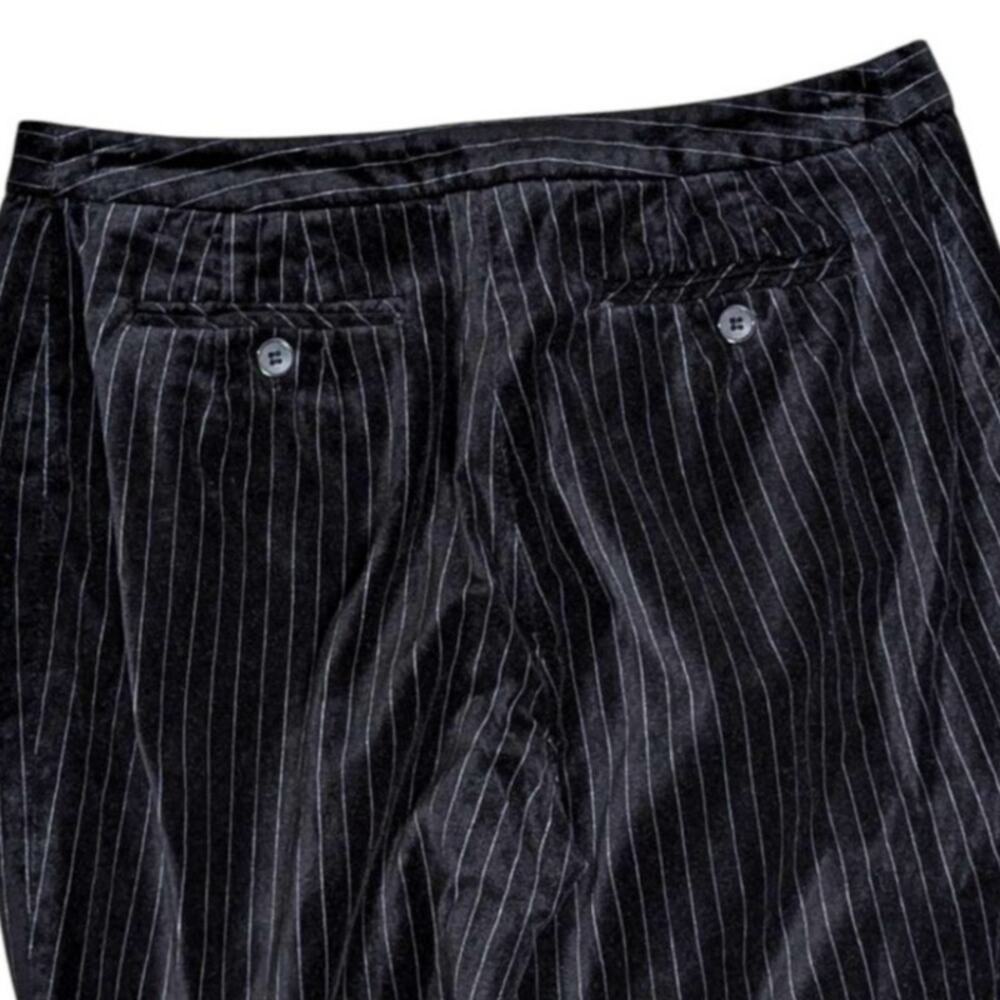 Vintage 90's  Y2K APOSTROPHE Vanessa Black Velvet Pinstripe Pants 2 - Picture 2 of 3